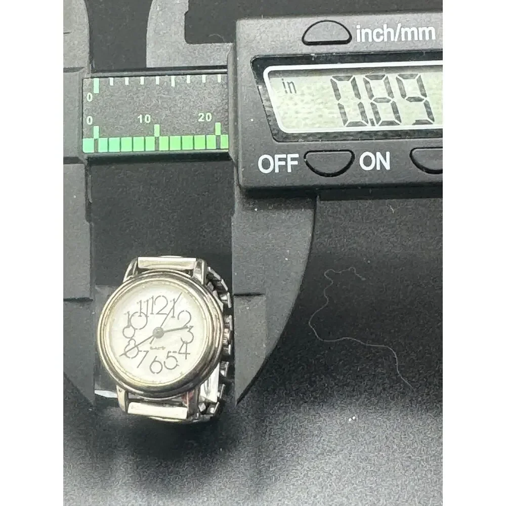 Vintage Silver Tone Novelty Watch Playful Scattered Dial